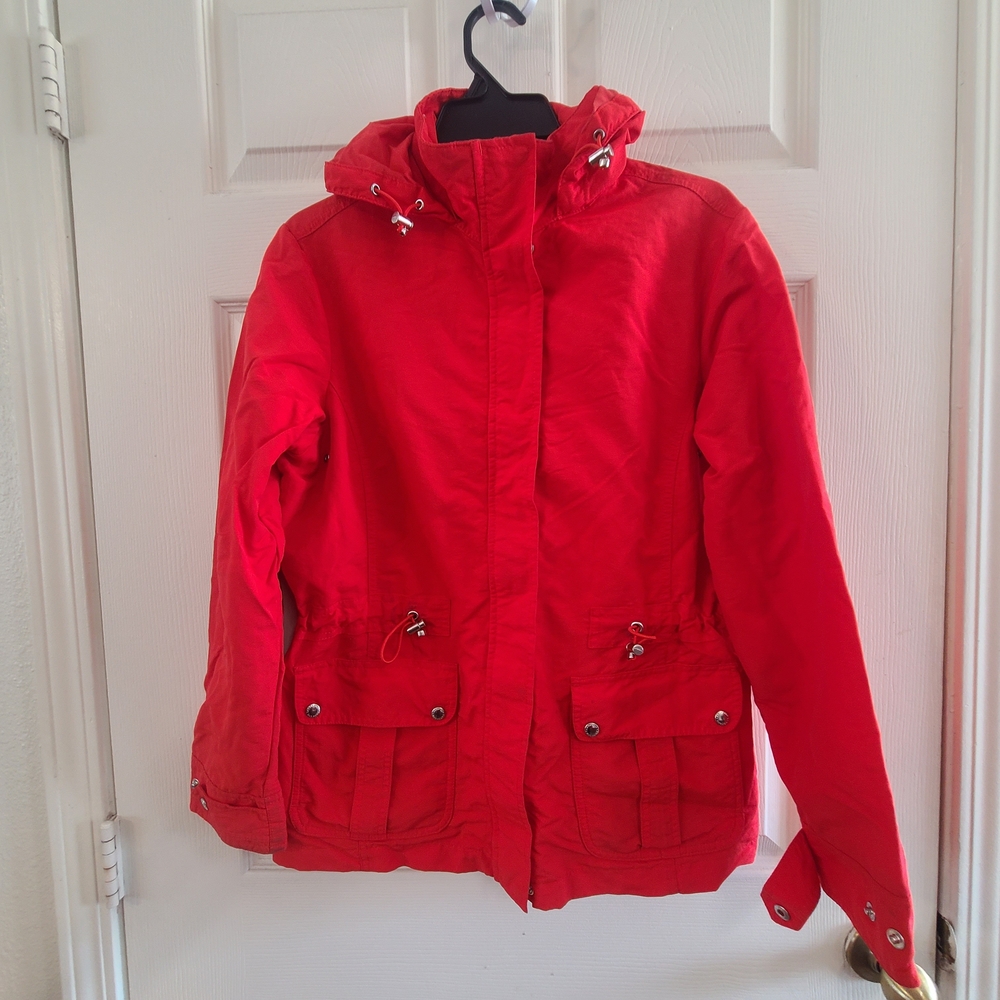 Lands' End Red Hooded Utility Jacket - Picture 7 of 14